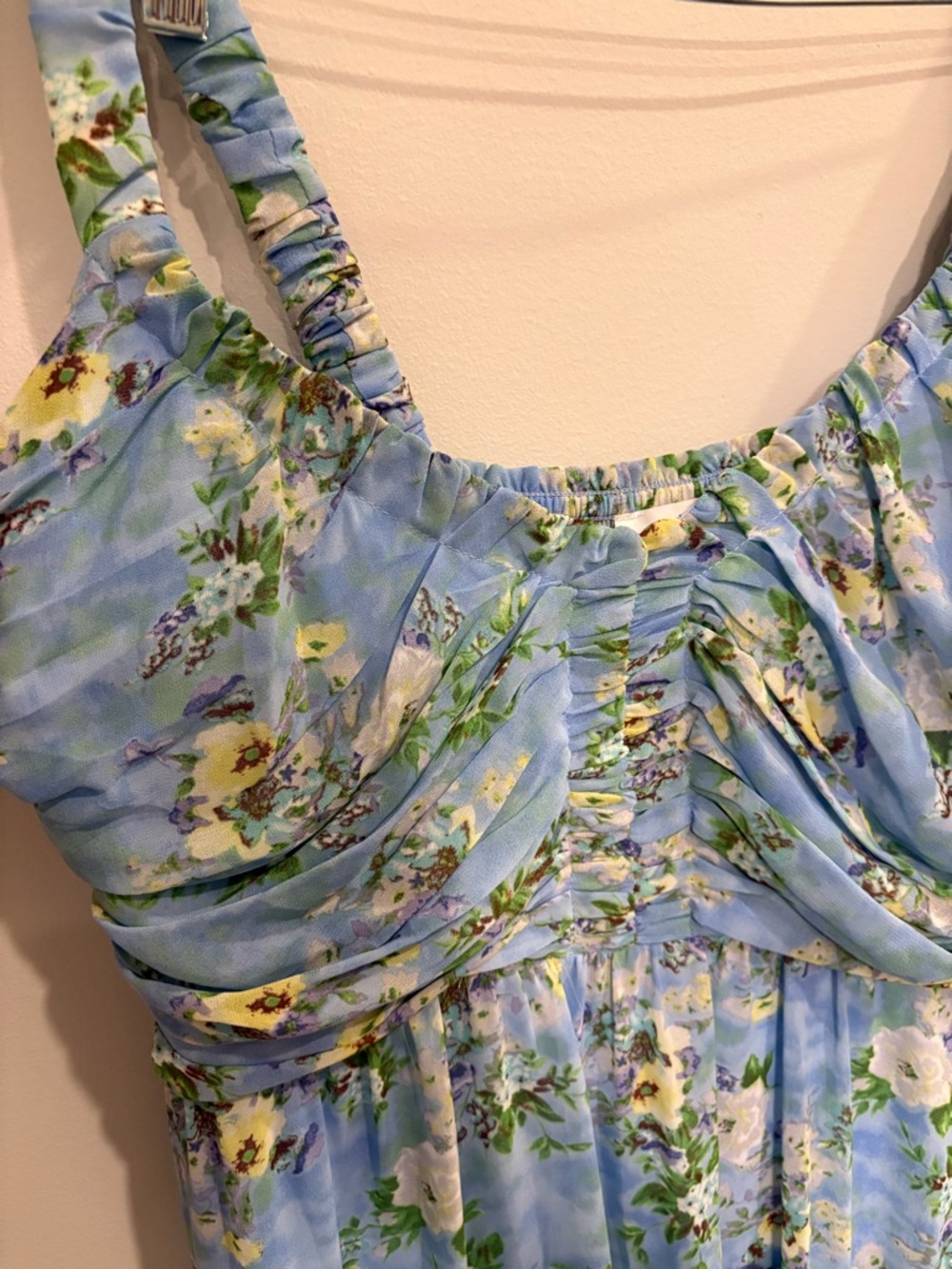 ASTR Light Blue Floral Sleeveless Maxi Dress xl - Picture 7 of 16